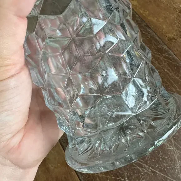 Fostoria American‎ Vintage MCM flared crystal clear glass flower vase - Picture 6 of 10